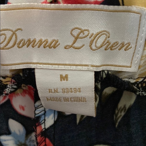 Donna L’Oren Women’s Colorful Floral Belted Flowy Wide Leg Pants Size Medium - Picture 3 of 5